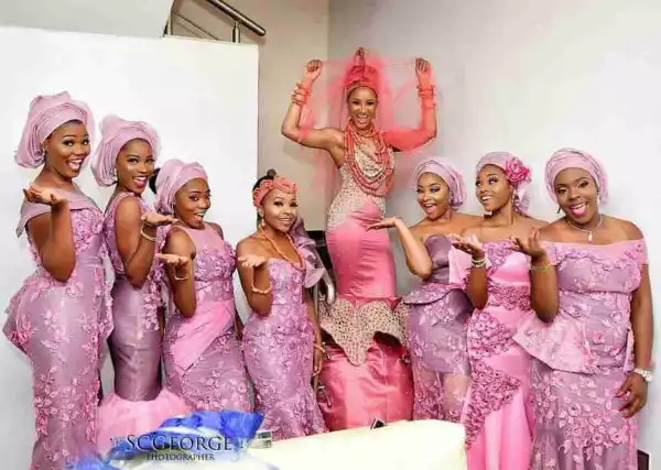 Photo Of Adesua Etomi And Her Bridesmaids In Traditional Outfits  